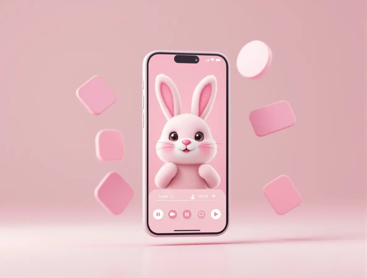 飘花影院 App 界面与兔耳标识展示